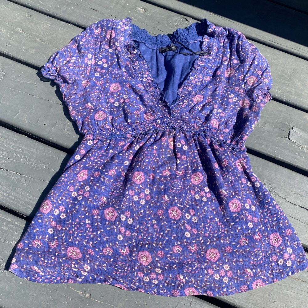 Karma Highway boho floral gauze Indian blouse